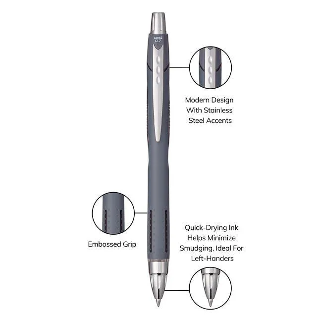 Alt view image 3 of 7 - Jetstream RT Ballpoint Pen, Fine Point (0.7mm), Indigo Barrel, Black Ink, 6 Pens