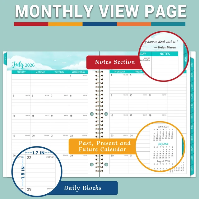Alt view image 3 of 7 - Student Planner 2026-2027 - Monthly and Weekly School Planner 2026-2027 with Colorful Tabs & Stickers, July 2026 - June 2027, 11" × 9", Academic Planner for Middle or High School -Green
