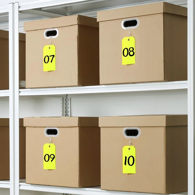 Alt view image 5 of 7 - 100 Pcs Waterproof Tags Writable Plastic Tags for Labeling Tag with Wire Tie Large Heavy Duty Tags Moving Tags Pipe Tags for Outdoors Car Garage Storage Box Equipment Parts (Yellow, 6 1/4" x 3 1/8")