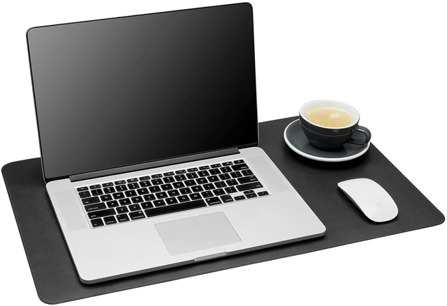 Main image of Desk Mat,Desk Writing Pad - Office Desk Pad, Medium 24" x 14" Black, Desk Mats on Top of Desks, Gift Ready Elegant Computer Desk Mat Desk Cover Desk Pad Protector PU Leather