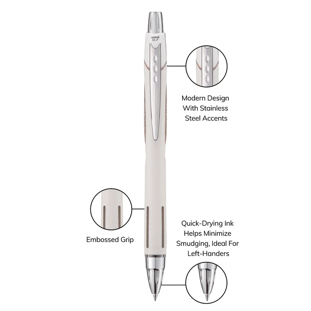 Alt view image 3 of 7 - Jetstream RT Ballpoint Pen, Fine Point (0.7mm), Linen Barrel, Black Ink, 6 Pens