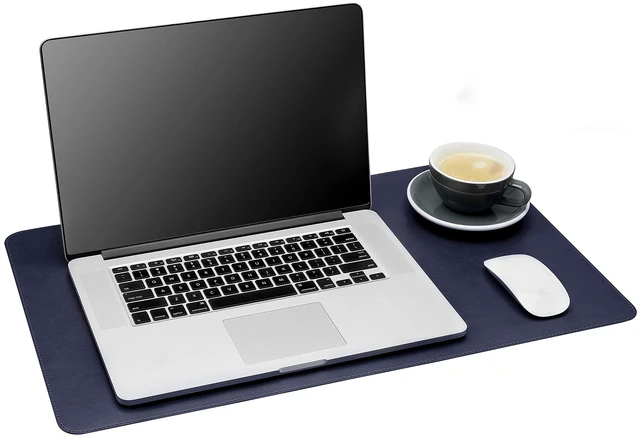 Main image of Desk Mat - Office Writing Desk Pad, Medium 24" x 14" Navy Blue, Gift Ready Elegant Computer Desk Cover Protector