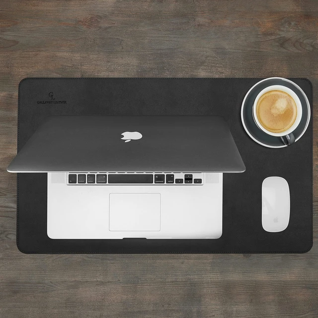 Alt view image 7 of 7 - Desk Mat,Desk Writing Pad - Office Desk Pad, Medium 24" x 14" Black, Desk Mats on Top of Desks, Gift Ready Elegant Computer Desk Mat Desk Cover Desk Pad Protector PU Leather
