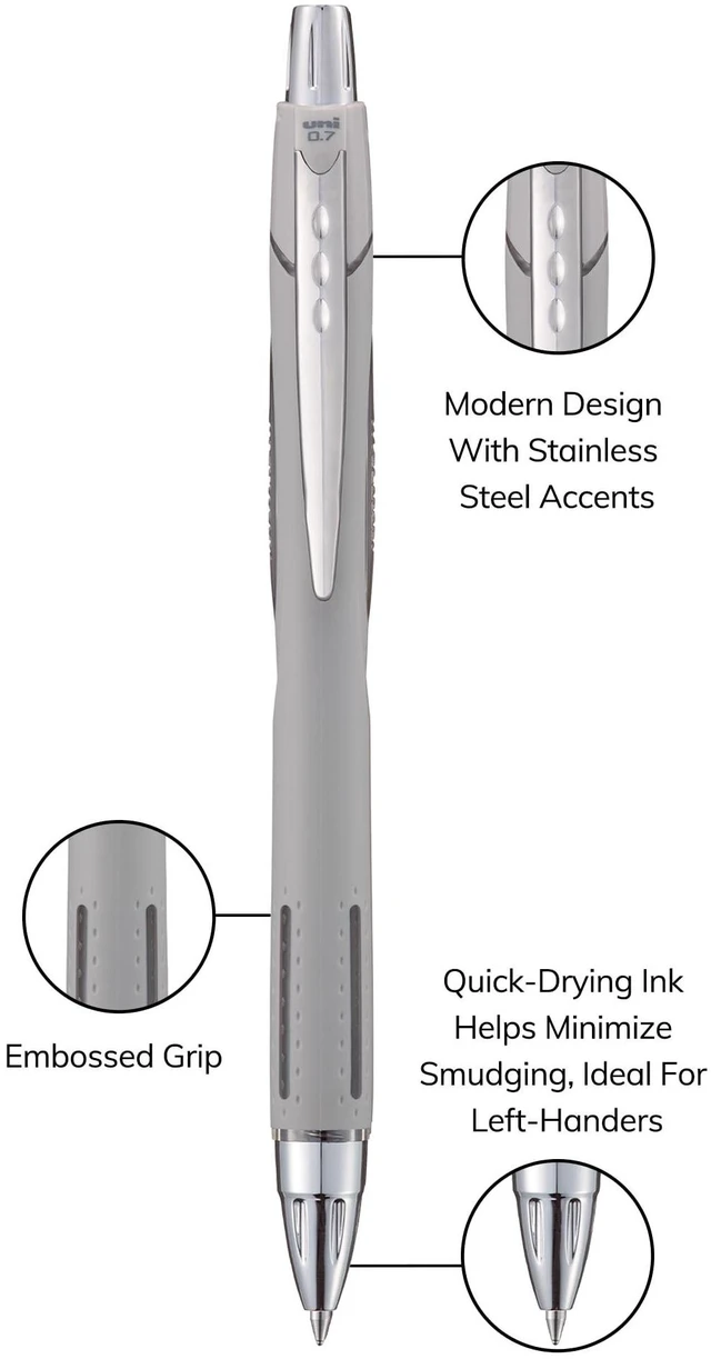 Alt view image 3 of 7 - Jetstream RT Ballpoint Pen, Fine Point (0.7mm), Cloud Barrel, Black Ink, 6 Pens