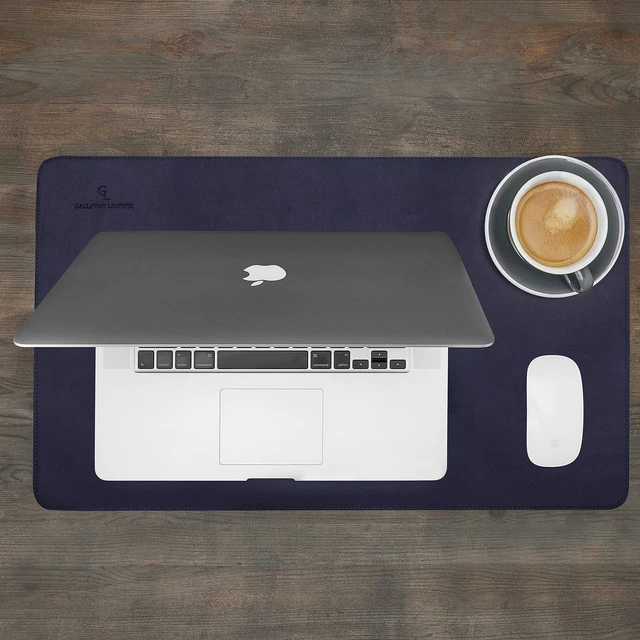 Alt view image 7 of 7 - Desk Mat - Office Writing Desk Pad, Medium 24" x 14" Navy Blue, Gift Ready Elegant Computer Desk Cover Protector