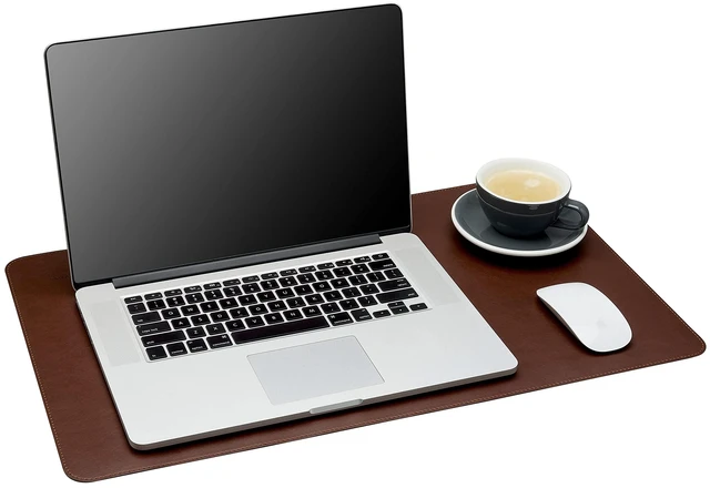 Main image of Desk Mat - Office Writing Desk Pad, Medium 24" x 14" Dark Brown, Gift Ready Elegant Computer Desk Cover Protector
