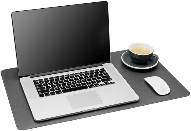 Main image of Desk Mat,Desk Writing Pad - Office Desk Pad, Medium 24" x 14" Gray, Desk Mats on Top of Desks, Gift Ready Elegant Computer Desk Mat Desk Cover Desk Pad Protector PU Leather