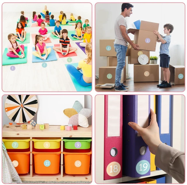 Alt view image 5 of 7 - Colorful Line Up Spots for Classroom Floor Decorations, 52PCS 4" Number Stickers for Teachers, Vinyl Floor Dots Decals, Back to School Supplies for Preschool, Kindergarten (Pastel, 4")