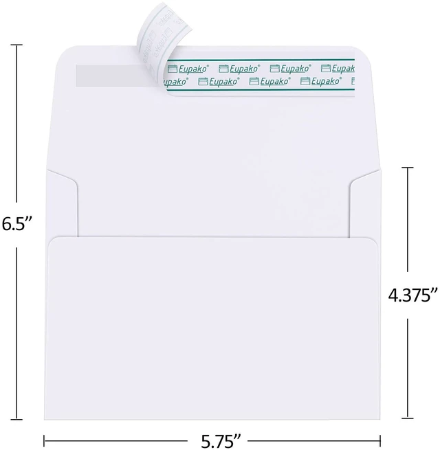 Alt view image 2 of 7 - A2 White Paper Envelopes 200 Pack 4.375x5.75" Invitation Envelopes Self Seal for RSVP, Wedding, Thank you Notes, Greeting Cards, Photos, Announcements