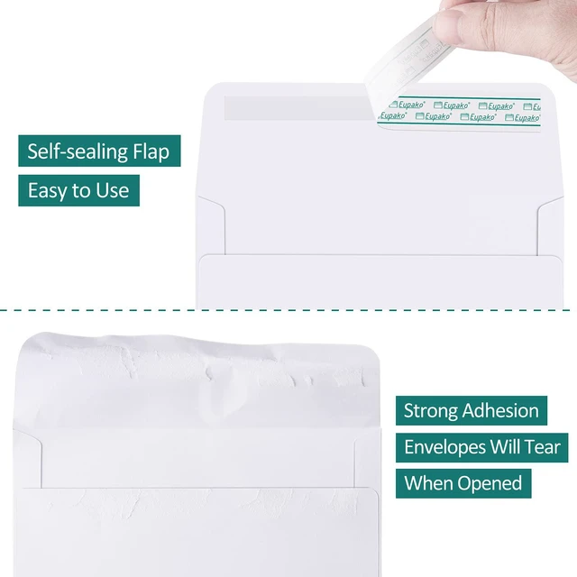 Alt view image 3 of 7 - A2 White Paper Envelopes 200 Pack 4.375x5.75" Invitation Envelopes Self Seal for RSVP, Wedding, Thank you Notes, Greeting Cards, Photos, Announcements