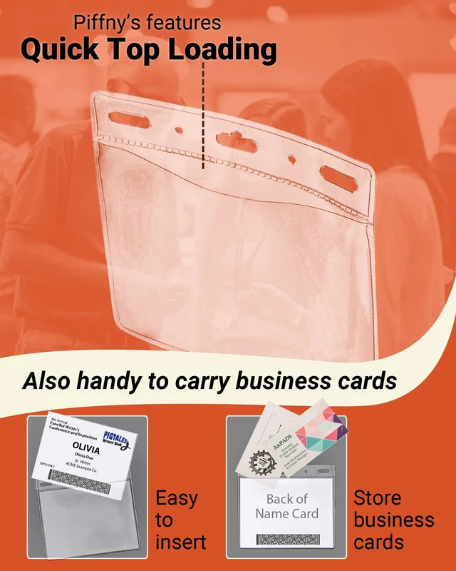 Alt view image 5 of 6 - Clear ID Holder for Lanyard - ID Card Holder Waterproof (Inches, 4 x 3 Horizontal 100 Pack)