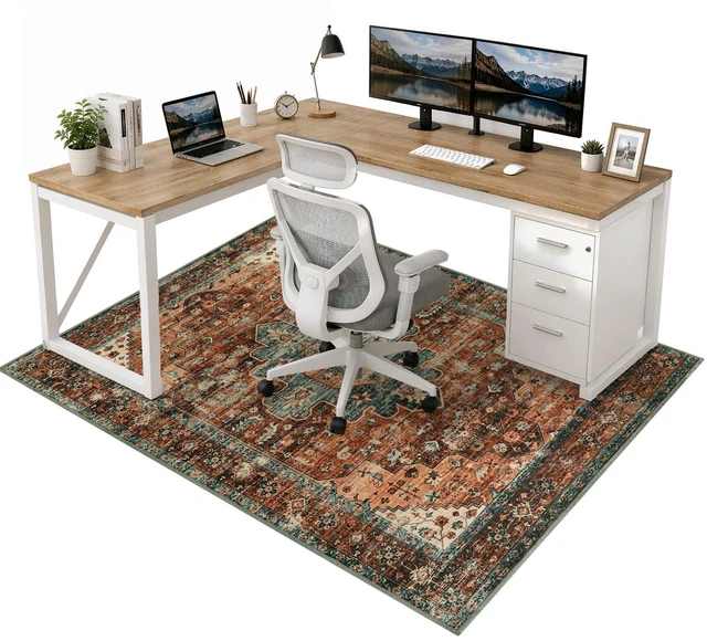 Main image of Office Chair Mat for Hardwood Floor/Tile Floor, 48"x60" Desk Chair Mat for Hard Floors, Under Desk Rug Protector for Rolling Computer Gaming Chairs, Anti Slip Machine Wash Low Pile Carpet