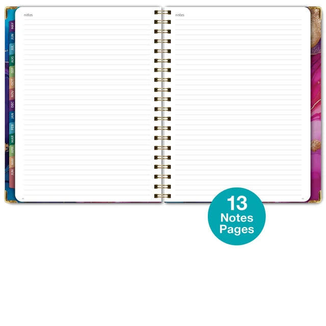 Alt view image 7 of 7 - HARDCOVER Academic Year 2026-2027 Planner: 14 Months (May 2026 Through June 2027) 8.5"x 11" Daily Weekly Monthly Planner Yearly Agenda. Bookmark, Pocket Folder and Sticky Note Set (Pink Purple Marble)