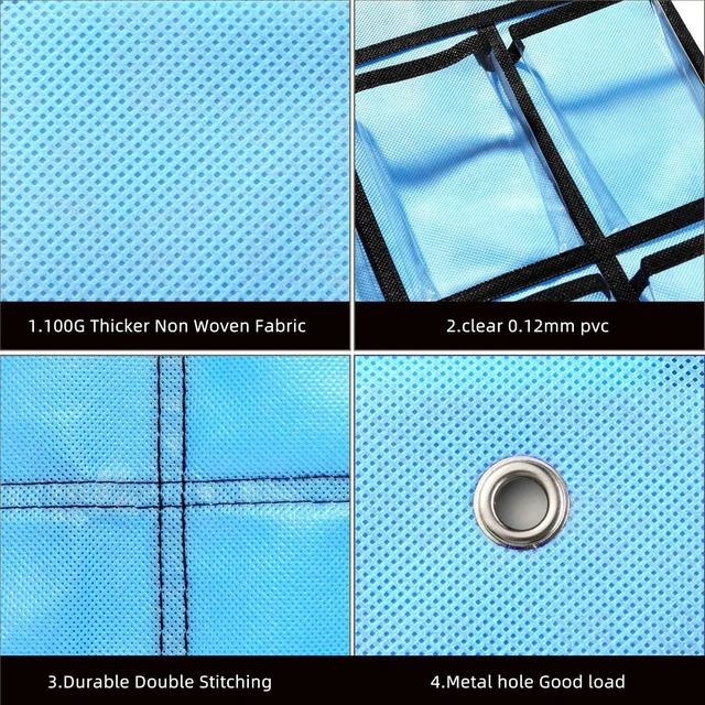 Alt view image 5 of 7 - Classroom Pocket Chart for Cellphone Calculator Holder, 30 Clear Pocket Charts for Classroom 33.5 x 24.5 inch Hanging cell phone Organizer Storage (Blue-30 pockets)