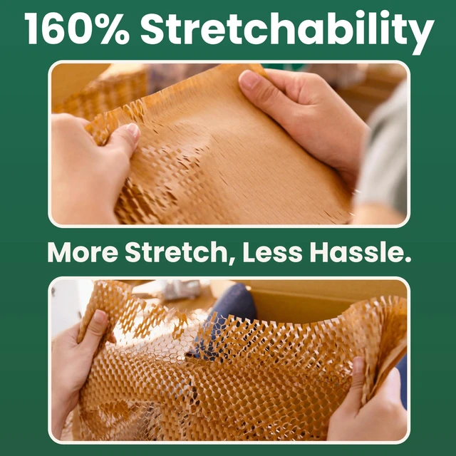 Alt view image 2 of 5 - 12" x 150FT Honeycomb Packing Paper Roll for Moving & Shipping Expandable Kraft Cushion Wrap for Small Business Packaging Eco Friendly Protective Packing Material