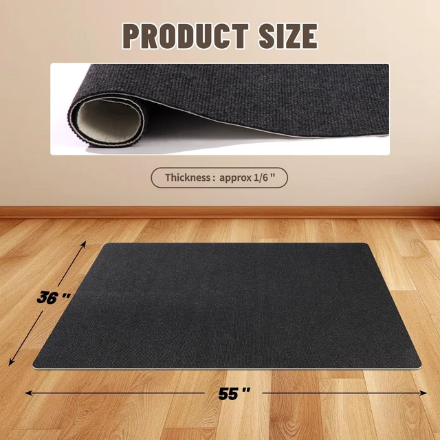 Alt view image 5 of 7 - Office Chair Mat - for Hardwood Floors, Large Non-Slip Easy-Clean Floor Protection Blanket (Black, 55 x 35in)