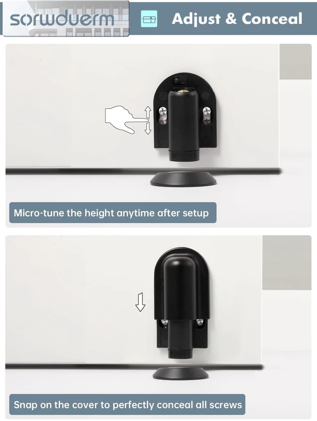 Alt view image 6 of 7 - 2 Pack Black Door Stopper Magnetic Door Cathc Matte Black Floor Mounted Door Stop Keep Door Open with Screws and Adhesive No Drilling