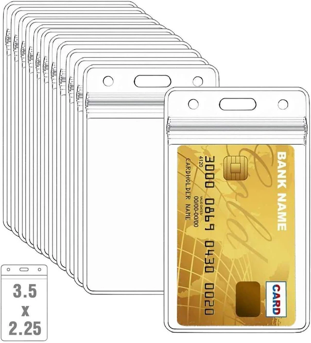 Main image of 50 Pcs Clear Plastic Vertical Name Badge ID Card Holders