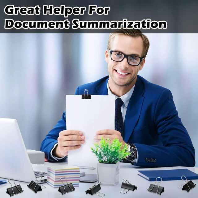Alt view image 6 of 6 - 300 Pcs Medium Binder Clips Sturdy 1.25 Inch Black Paper Med Clips Office Supplies Paper Clamps for Office Teachers Students School Business Supplies (Pack of 3)