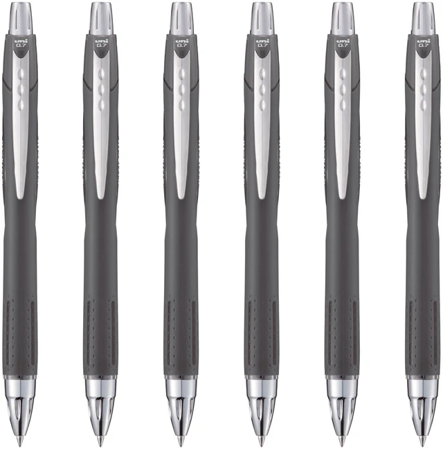Main image of Jetstream RT Ballpoint Pen, Fine Point (0.7mm), Off Black Barrel, Black Ink, 6 Pens