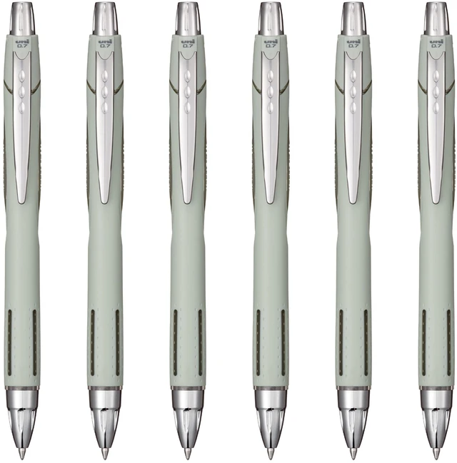 Main image of Jetstream RT Ballpoint Pen, Fine Point (0.7mm), Sage Barrel, Black Ink, 6 Pens