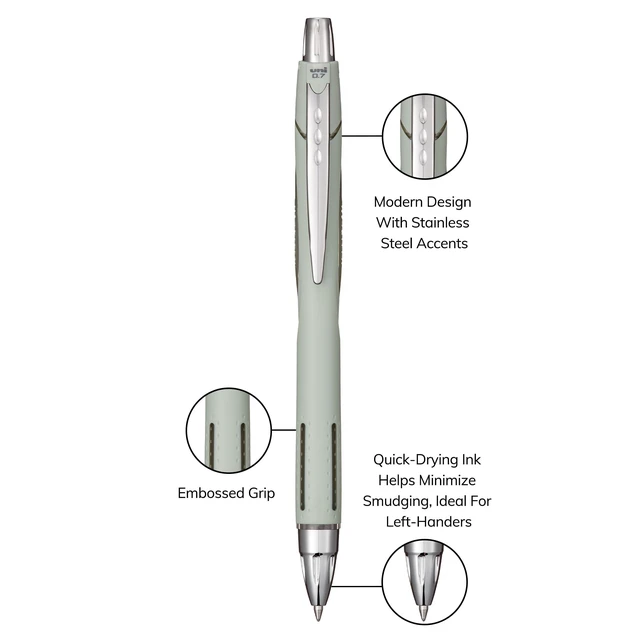 Alt view image 3 of 7 - Jetstream RT Ballpoint Pen, Fine Point (0.7mm), Sage Barrel, Black Ink, 6 Pens