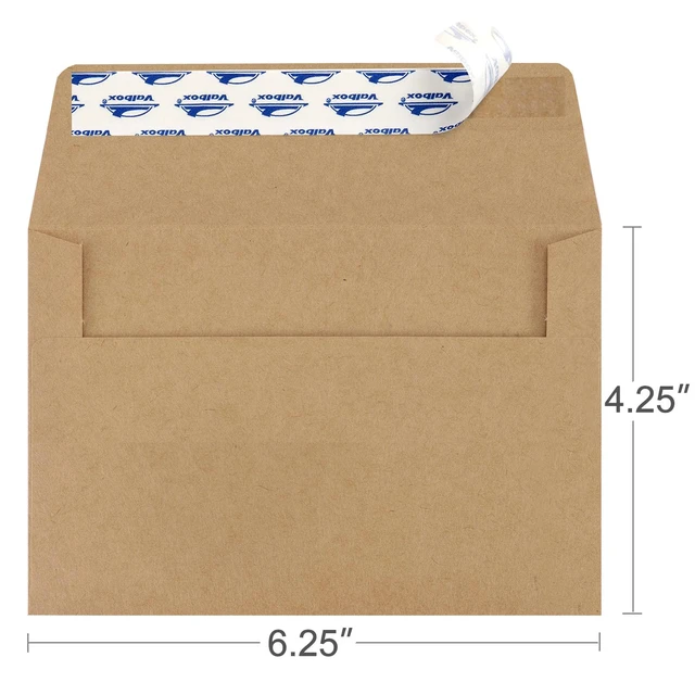 Alt view image 2 of 6 - A4 Photo Envelopes 100 Qty 4 x 6 Brown Kraft Paper Envelopes Self Seal for 4x6 Cards, Photos, Weddings, Invitations, Baby Shower, 4.25 x 6.25 Inches (A4)