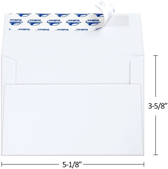 Alt view image 2 of 6 - A1 Invitation Envelopes 100 Qty - 3.5 x 5" White Envelopes Self Seal for Invitations, Wedding, Baby Shower, Small Gift Cards, Thank You Notes, RSVP - 5.125 x 3.625 Inches