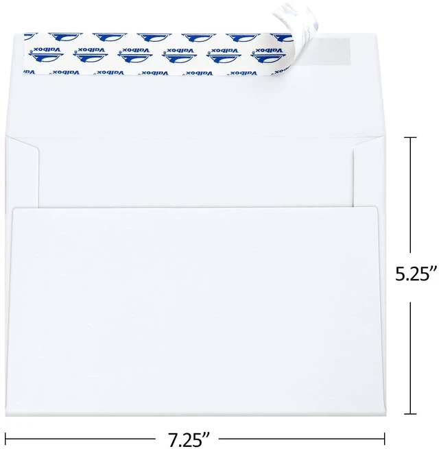 Alt view image 2 of 6 - 5x7 Envelopes for Invitation 100 Qty A7 Envelopes Self Seal White, Printable Paper Envelope for 5x7 Cards, Weddings, Baby Shower, Stationery, Office, 5.25 x 7.25 Inches