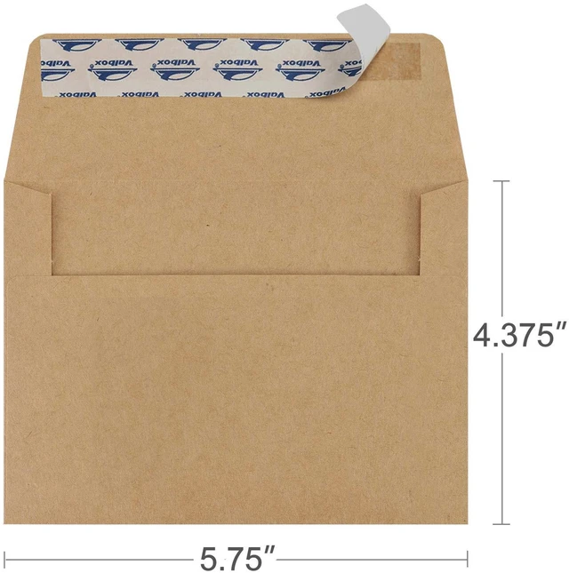 Alt view image 2 of 6 - A2 Invitation Envelopes 100 Qty 4.375x5.75" Brown Kraft Envelopes Self Seal for Invitations, Photos, Wedding, Announcements, Thank you Notes, RSVP, Greeting Cards | 4-3/8 x 5-3/4 Inches(A2)