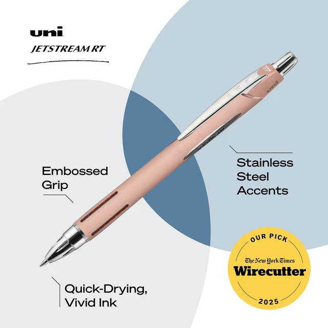 Alt view image 3 of 7 - Jetstream RT Ballpoint Pen, Fine Point (0.7mm), Coral Barrel, Black Ink, 6 Pens
