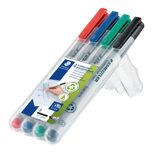 Alt view image 2 of 4 - Lumocolor Non-Permanent Pens, 4-count, Broad Tip, Assorted Colors