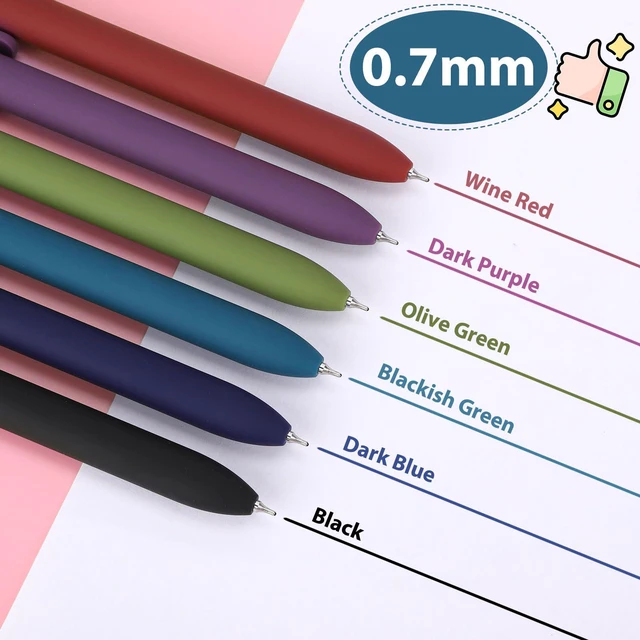 Alt view image 3 of 7 - Colorful Gel Pens,12Pcs 0.7mm Multi-Colored Pens for Journaling Smooth Writing Coloring Journaling Supplies for Note Taking, Cute Aesthetic Office School Supplies