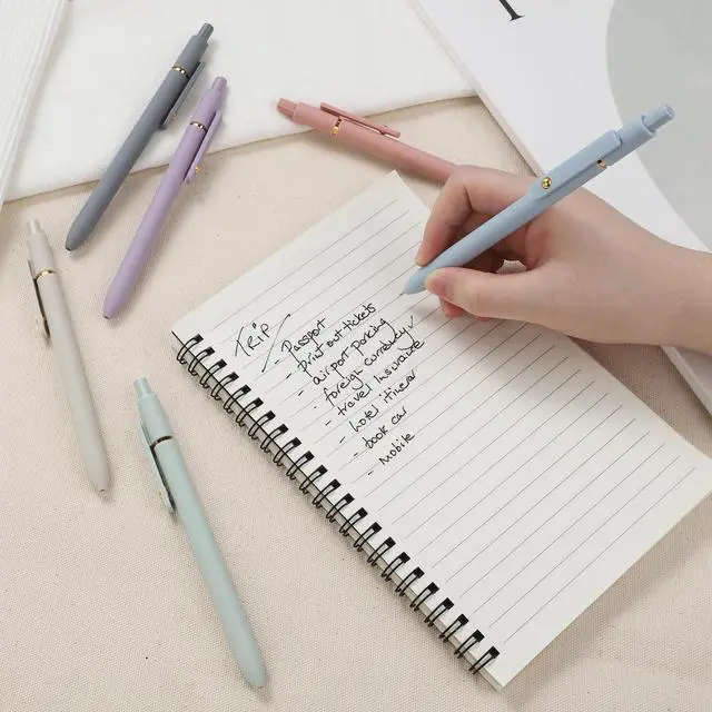 Alt view image 4 of 7 - 12Pcs Gel Pens, 0.7mm Medium Point Smooth Writing Pen for Journaling Black Gel Ink Journaling Supplies for Note Taking, Cute Aesthetic Office School Supplies Gifts for Women