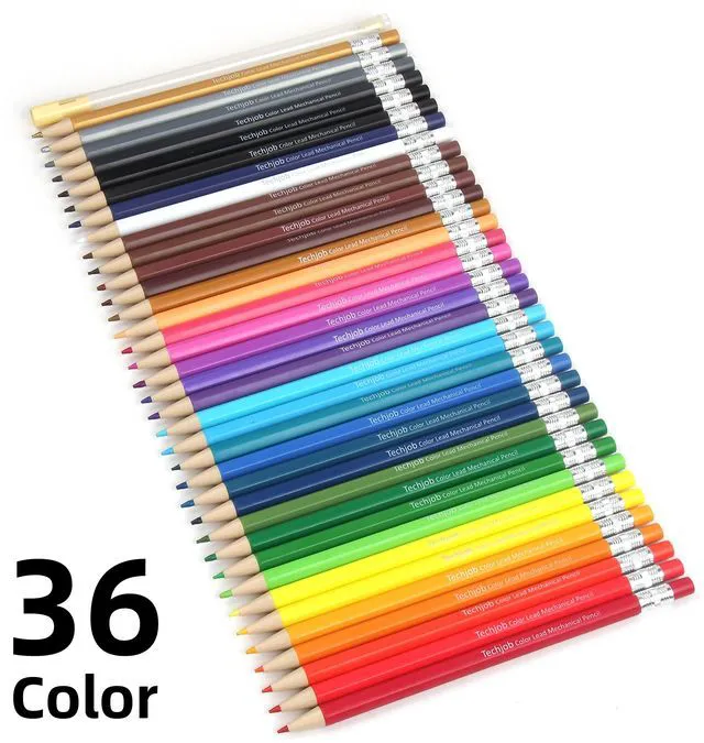 Alt view image 3 of 7 - Mechanical Colored Pencils 2.6mm 36PCS, Colored Pencils for Adults Colored Mechanical Pencil for Coloring and Drawing, Aesthetic Colored Pencils with Sharpener and Portable Case