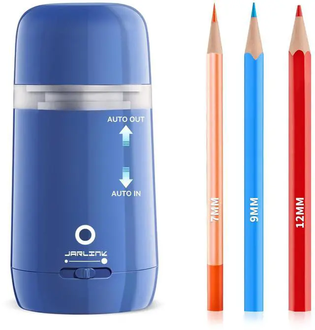 Main image of Automatic Electric Pencil Sharpener, Rechargeable 3 Sharpness Levels, 3s Quick Sharpen, Fits 7-12mm Pencils, Portable Design for Home and Classroom Use, Blue