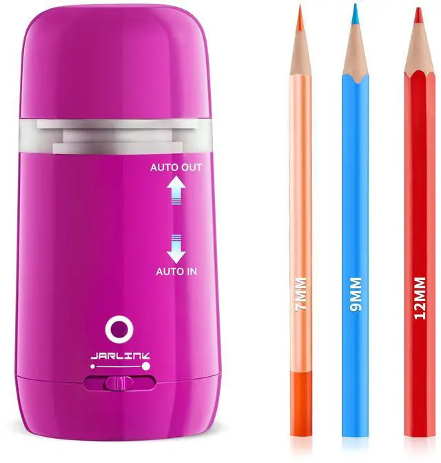 Main image of Automatic Electric Pencil Sharpener, Rechargeable 3 Sharpness Levels, 3s Quick Sharpen, Fits 7-12mm Pencils, Portable Design for Home and Classroom Use, Pink