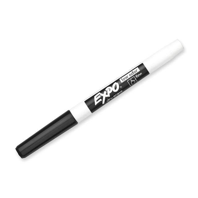 Alt view image 2 of 6 - Dry Erase Marker, Fine Tip, Black Ink, 8/Pack