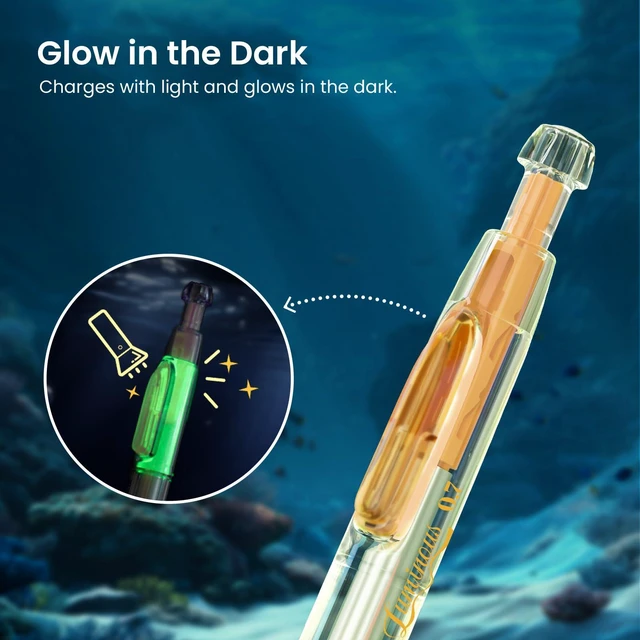 Alt view image 7 of 7 - Gel Pens Medium Point: Luminous pen set 0.7mm Black Ink Includes 2 Pens and 2 Refills Silent Clicker Smooth Writing for School Office & Everyday Use