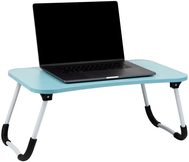 Main image of Lap Desk Laptop Stand, Bed Tray, Folding Legs, Couch Table, Portable, MDF, 23.25" L x 13.75" W x 10.5" H, Blue