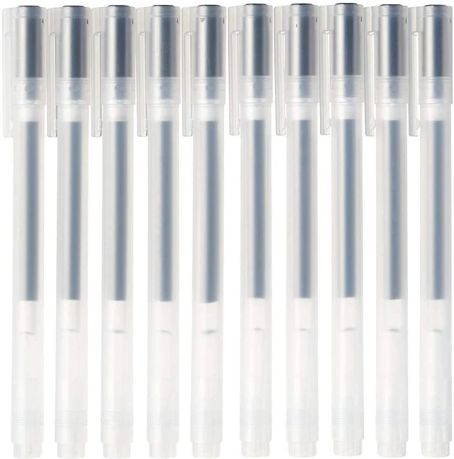 Main image of Gel Ink Ballpoint Pen Cap Type 10-Pieces Set, 0.38 mm Nib Size, Black