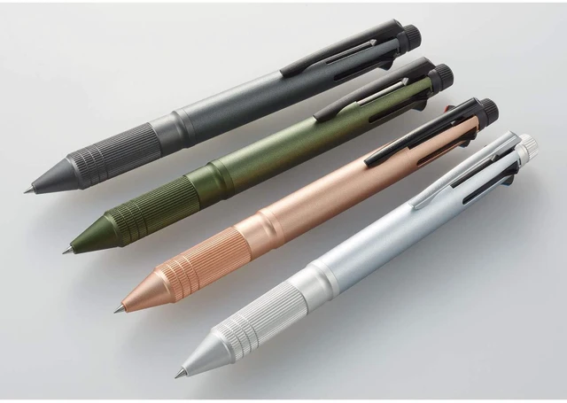 Alt view image 4 of 7 - uni Jetstream 4&1 Metal Edition, 0.5mm Ballpoint Pen (Black, Red, Blue, Green) and 0.5mm Mechanical Pencil, Gun Metallic (MSXE52000A05.43)