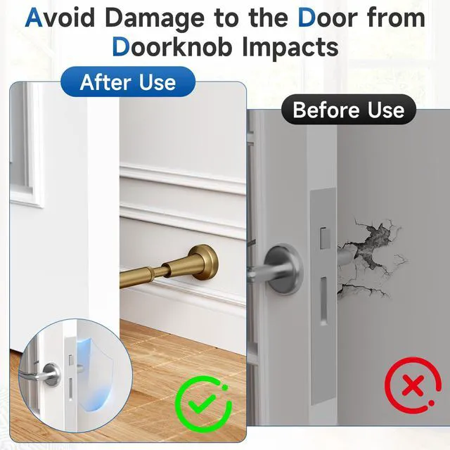 Alt view image 4 of 7 - 4Pcs Adjustable Spring Door Stop, 4.17-5.35in Long Door Stoppers, Bronze Door Stoppers with Silicone Tip, Matte Black Door Stop for Bottom of Door, Screw & Adhesive Installation