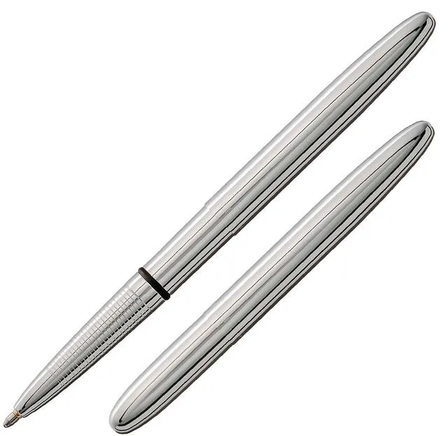 Main image of Space Pen Chrome Pressurized Ballpoint Bullet Pen, Gift Box Compact Size, Writes Upside Down and in Extreme Temperatures, Smooth Black Ink, Medium Point, Made in the USA