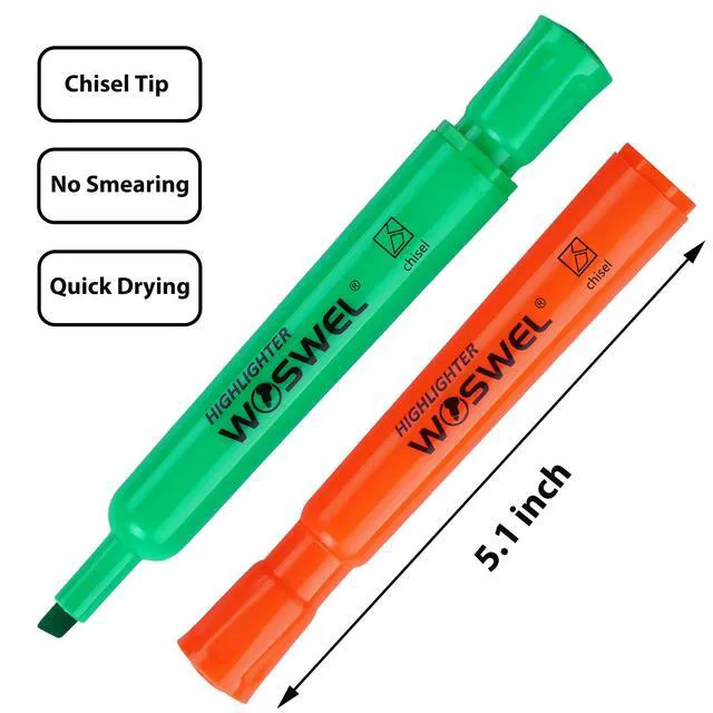 Alt view image 2 of 7 - Highlighters Bulk, 108 Pack Tank Style Highlighters Assorted Fluorescent Colors Set, 6 Bright Colors Chisel Tip Highlighter Markers for Coloring, Highlighting as School Supplies
