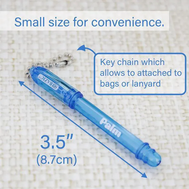 Alt view image 2 of 7 - Palm Ballpoint Pens, Key Chain, Black Ink, 5 Ct, 12-Pack Mini black ink ballpoint pens, 1.0 mm medium, Key chain + pocket clip, Compact for bags, Lanyards, Travel, Bulk pack
