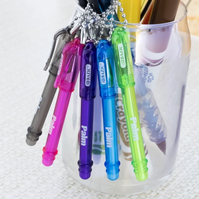 Alt view image 6 of 7 - Palm Ballpoint Pens, Key Chain, Black Ink, 5 Ct, 12-Pack Mini black ink ballpoint pens, 1.0 mm medium, Key chain + pocket clip, Compact for bags, Lanyards, Travel, Bulk pack