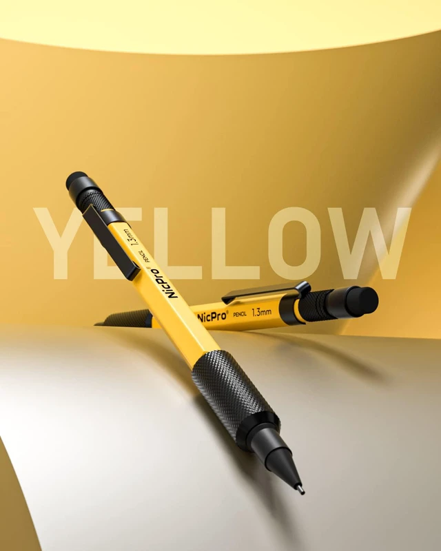 Alt view image 6 of 6 - 3 PCS 1.3 mm Mechanical Pencil Set with 48 Lead Refills, 3 Eraser MP2000 Weatherproof Metal Barrel, Heavy Duty Carpenter Pencils for Outdoor Marking Drafting Drawing Woodworking - with Case