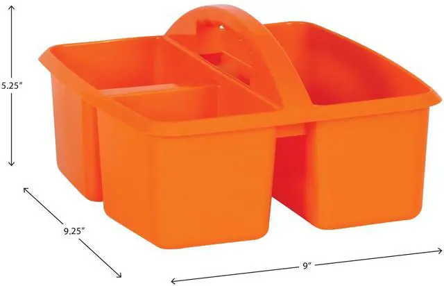 Alt view image 2 of 7 - Assorted Bright Colors Portable Plastic Storage Caddy 6-Pack for Classrooms, Kids Room, and Office Organization, (Lime, Orange, Pink, Purple, Teal, and Yellow) 3 Compartment