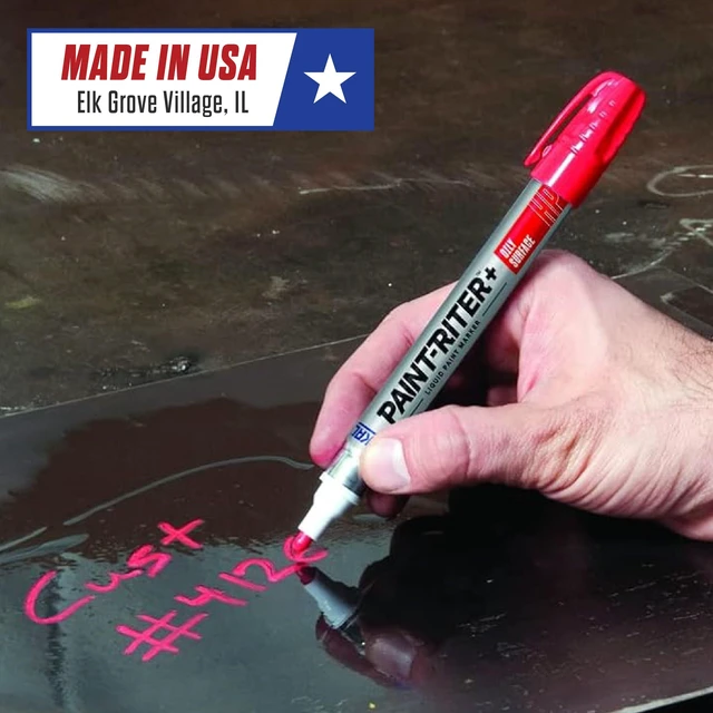 Alt view image 4 of 5 - 96967 Paint-Riter+ Oily Surface Liquid Paint Marker, Versatile Surface Compatibility, Bold Mark Size 1.8", Silver 12-Pack
